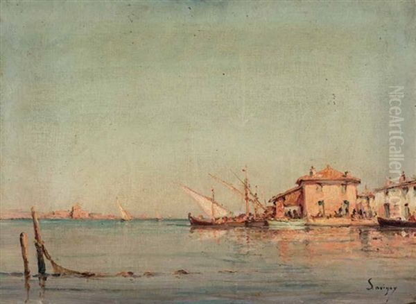 Seestuck Bei Venedig Oil Painting by Paul Savigny