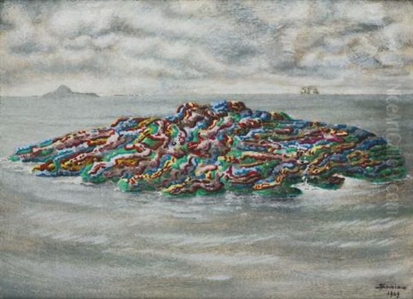 L'isola Preziosa Oil Painting by Alberto Savinio