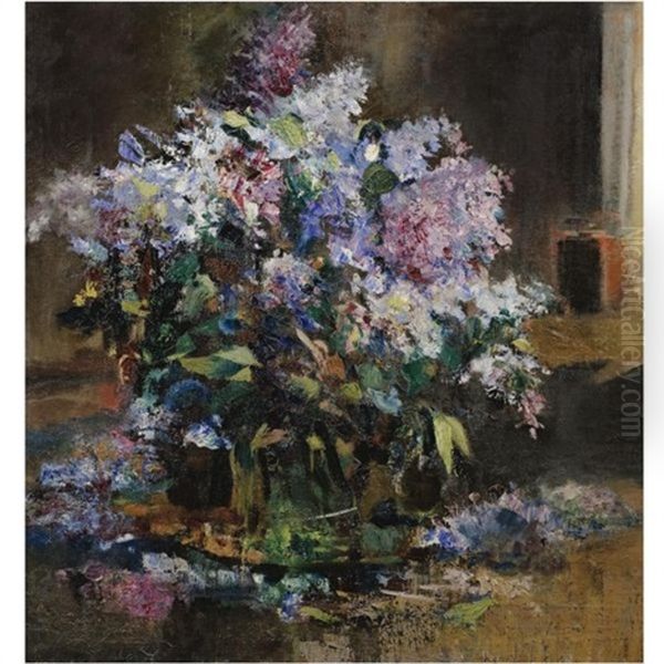 Lilacs Oil Painting by Aleksandr Ivanovich Savinov