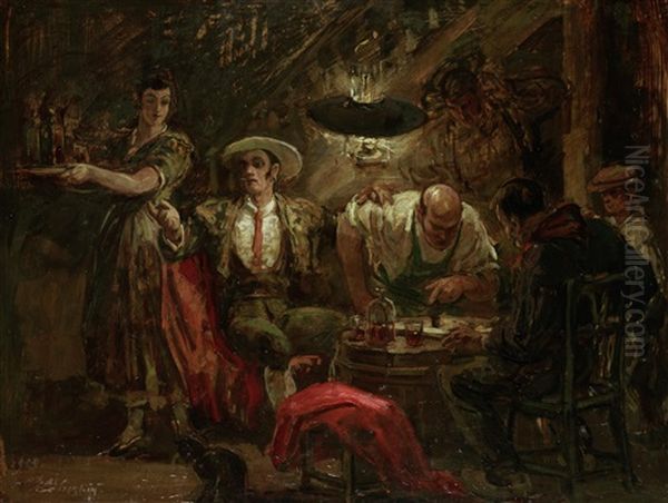 In The Tavern Oil Painting by Georgiy Konstantinovich Savitsky