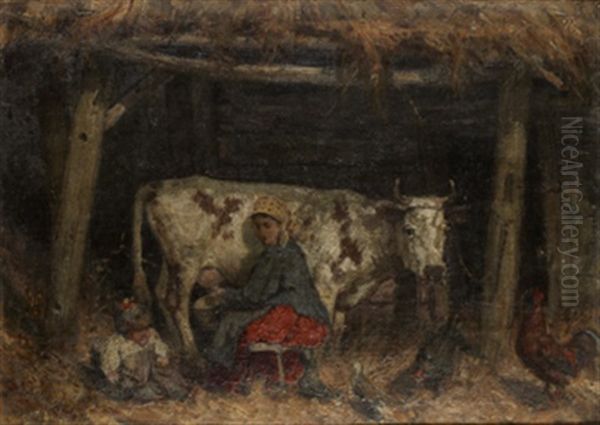 The Dairymaid Oil Painting by Konstantin Apollonovich Savitsky