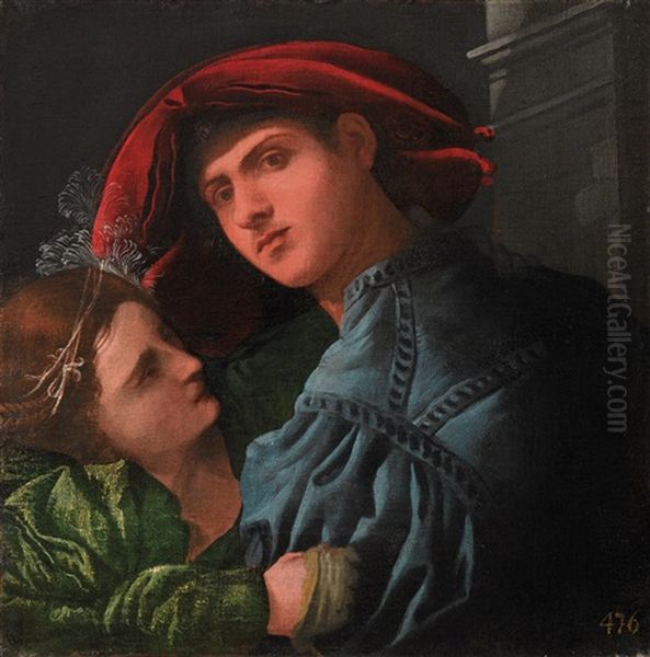 Ein Liebespaar, Gli Amanti Oil Painting by Giovanni Girolamo (da Brescia) Savoldo