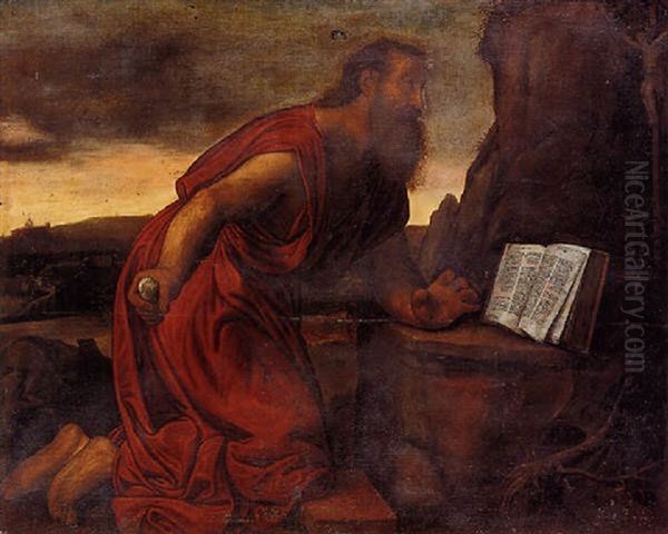 Saint Jerome Oil Painting by Giovanni Girolamo (da Brescia) Savoldo