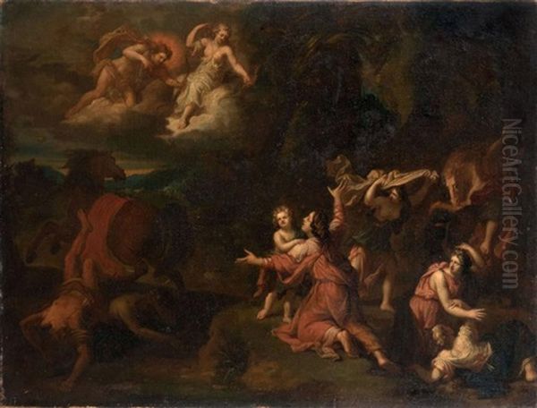 Apollon Et Diane Chatiant Les Enfants De Niobe Oil Painting by Carel van Savoyen