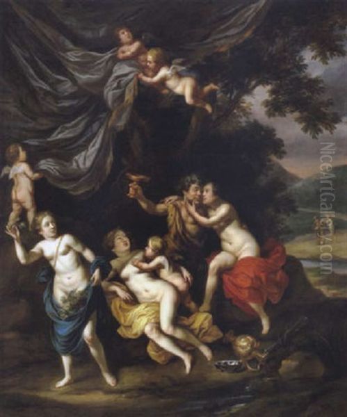 Ein Bacchanal Oil Painting by Carel van Savoyen