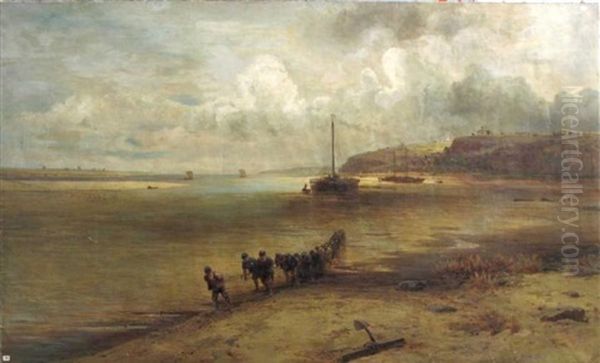 Les Bateliers De La Volga Oil Painting by Aleksei Kondratevich Savrasov