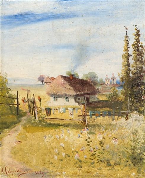 Russisches Dorf Oil Painting by Aleksei Kondratevich Savrasov