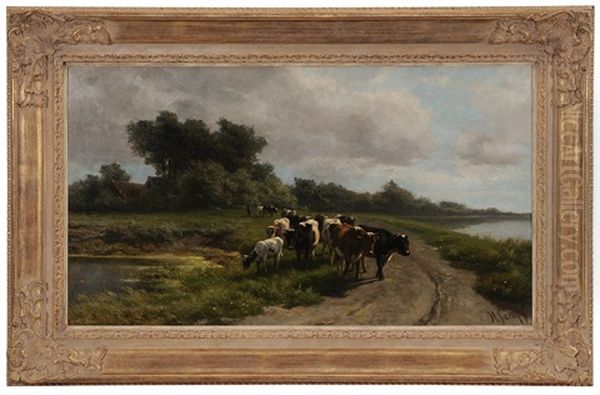 Going To Pasture Oil Painting by Hendrik Savry