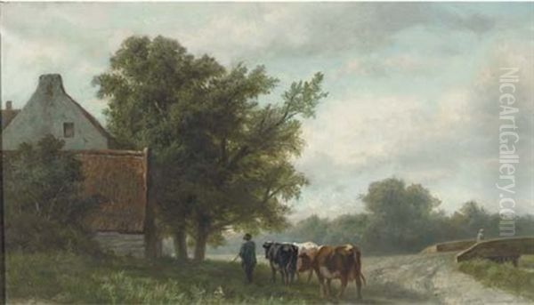 Returning Home Oil Painting by Hendrik Savry