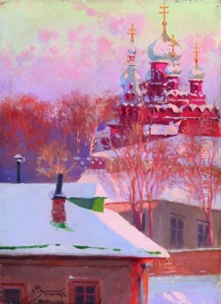 Motyw Z Moskwy Oil Painting by Stanislaw Sawiczewski