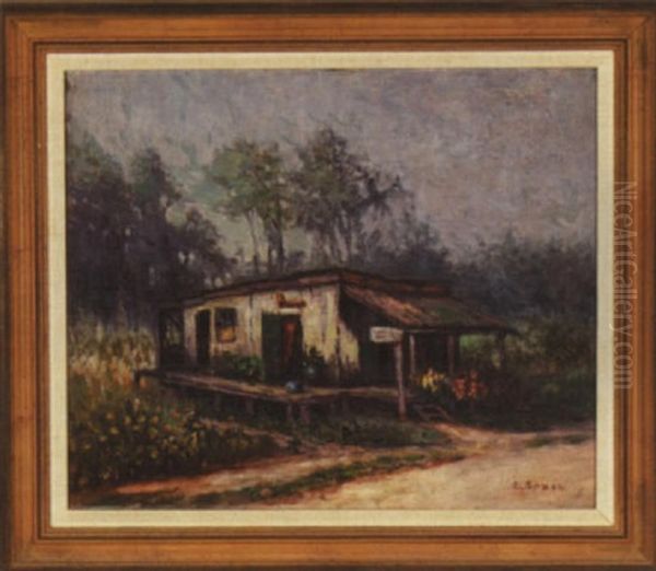 Bayou Cabin Oil Painting by Lulu Saxon