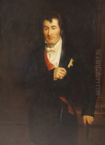 A Portrait Of Edward Law, 1st Earl Of Ellenborough (1790-1871) Oil Painting by Frederick Richard Say