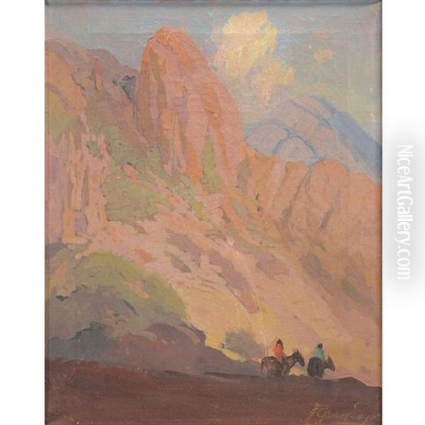 Mountain With Riders Oil Painting by Fred Grayson Sayre