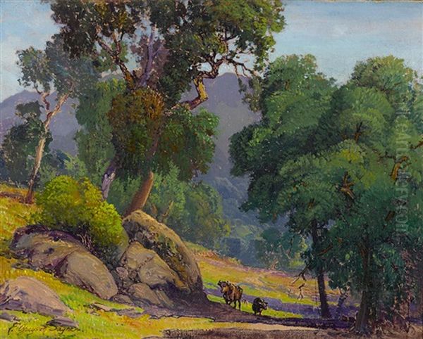 Pastoral Ii (cows In A Landscape) Oil Painting by Fred Grayson Sayre