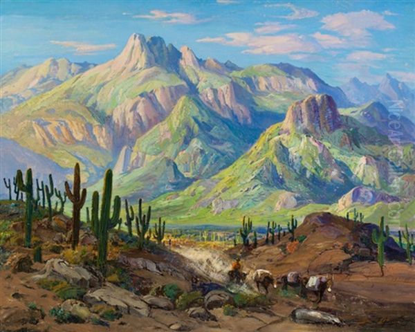 On The Cactus Trail Oil Painting by Fred Grayson Sayre