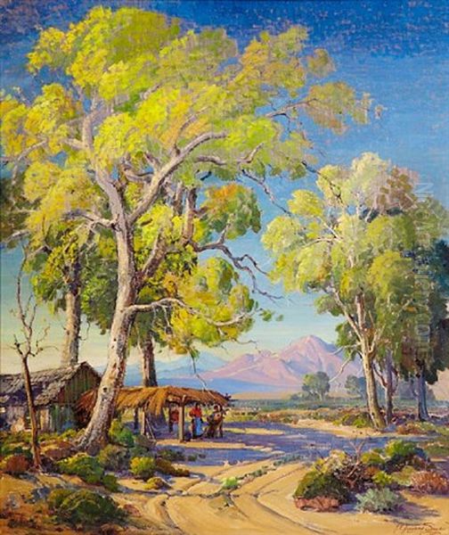 At Home At The Desert's Edge Oil Painting by Fred Grayson Sayre