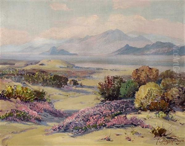 Desert Verbena Oil Painting by Fred Grayson Sayre