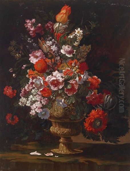 Blumen In Einer Vase Oil Painting by Andrea Scacciati