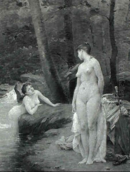 The Bathers Oil Painting by Jules Scalbert