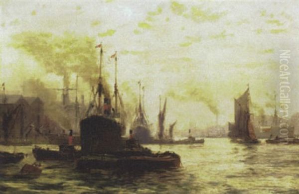 Pool Of London Oil Painting by Frederick William Scarborough