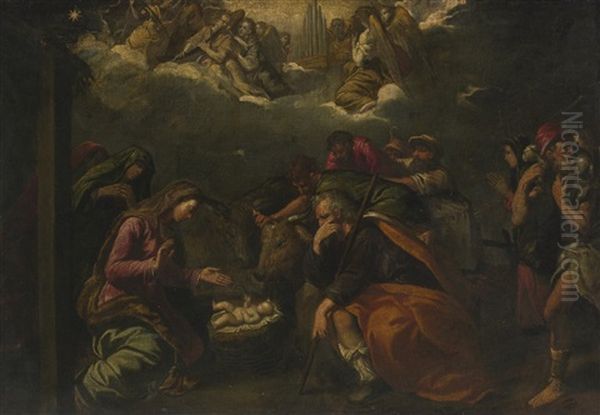 The Nativity Oil Painting by  Scarsellino