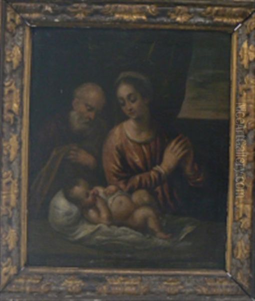 La Sainte Famille Oil Painting by  Scarsellino