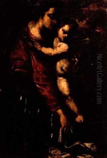 Madonna And Child Oil Painting by  Scarsellino