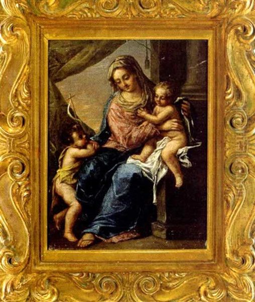 Madonna Col Bambino E San Giovannino Oil Painting by  Scarsellino