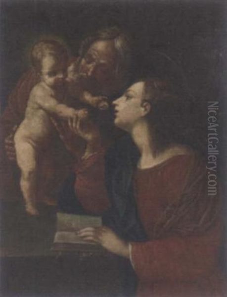 The Holy Family Oil Painting by  Scarsellino