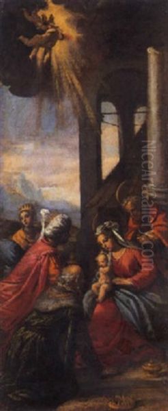 Adorazione Dei Pastori Oil Painting by  Scarsellino