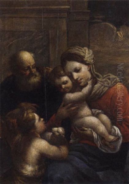 The Holy Family With The Infant Saint John The Baptist Oil Painting by  Scarsellino