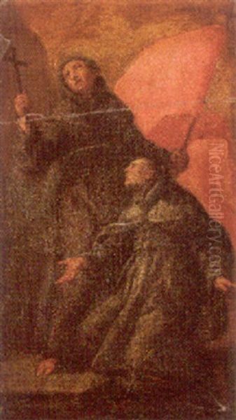 Two Augustinian (?) Saints Oil Painting by  Scarsellino