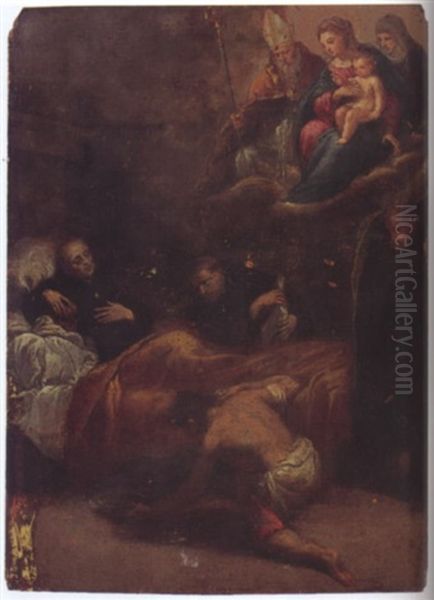 The Death Of Saint Dominic Oil Painting by  Scarsellino