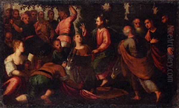 Christ's Entry Into Jerusalem Oil Painting by  Scarsellino