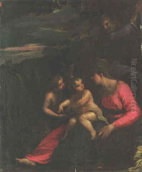 The Rest On The Flight Into Egypt With The Infant Saint John The Baptist Oil Painting by  Scarsellino