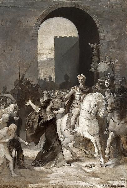 The Return Of Caesar Oil Painting by Urbain Bourgeois