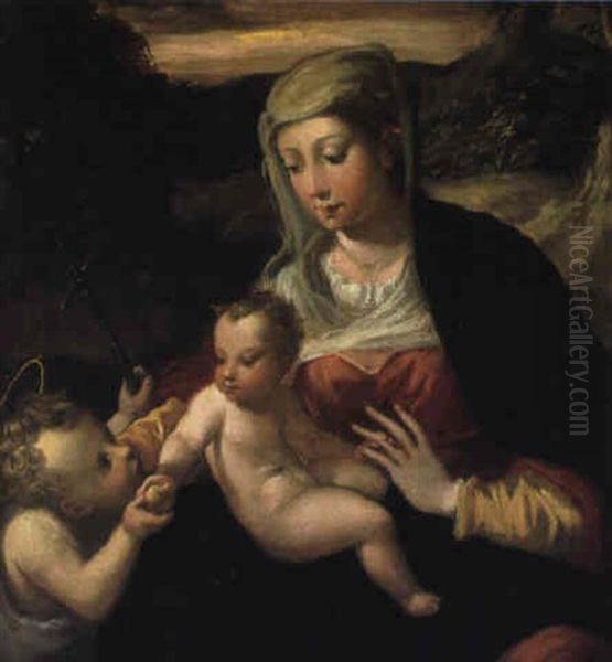 Madonna Col Bambino E San Giovannino Oil Painting by  Scarsellino