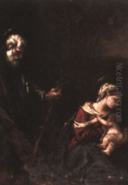 The Flight Into Egypt Oil Painting by  Scarsellino