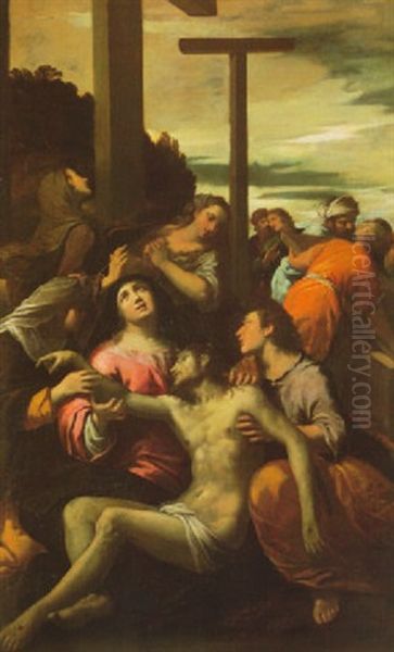 Deposition From The Cross Oil Painting by  Scarsellino