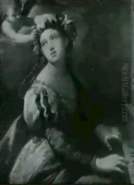 S. Cecilia Oil Painting by  Scarsellino