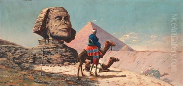 Besucher Der Pyramide Oil Painting by Spyridon Scarvelli