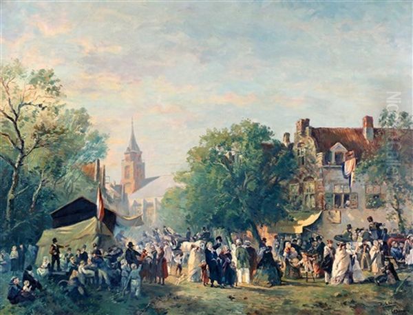 Feestmarkt Te Scheveningen Oil Painting by Hendrik Schaap