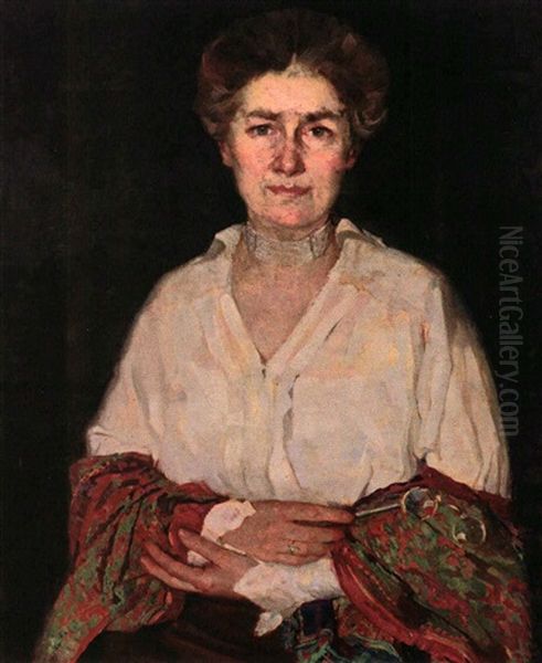 Portrait Einer Reizenden Dame Mit Lorgnon Oil Painting by Hans Schachinger