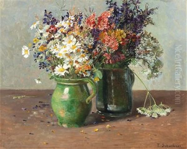 Summer Flowers Oil Painting by Therese Schachner