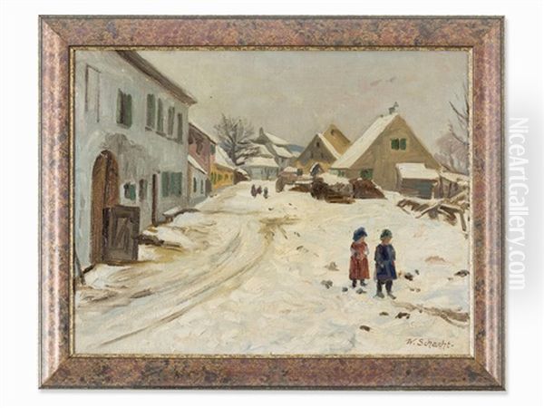 Winter Scene by Wilhelm M. Schacht