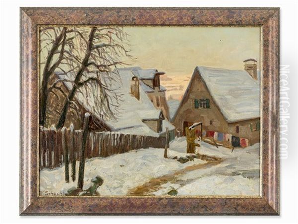 Winter Scene by Wilhelm M. Schacht