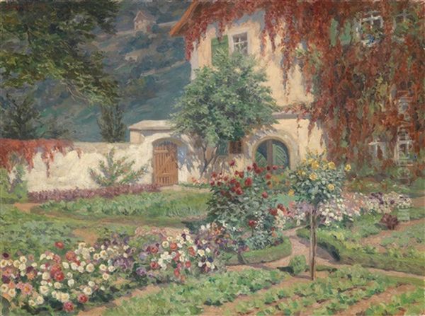 Blick In Einen Sommergarten by Wilhelm M. Schacht