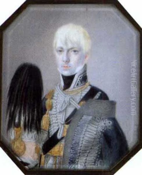 Bildnis Des Dritten Fursten Anton Karl Palffy In Uniform Oil Painting by Heinrich Franz Schack