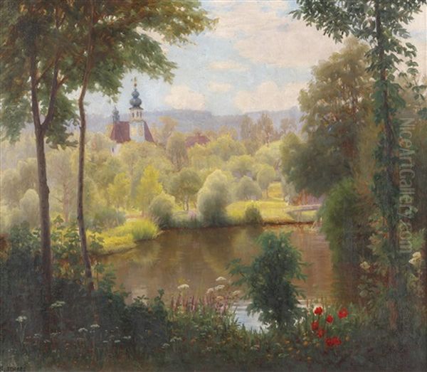 Hilkering (ober-donau) Oil Painting by Karl Martin Schade