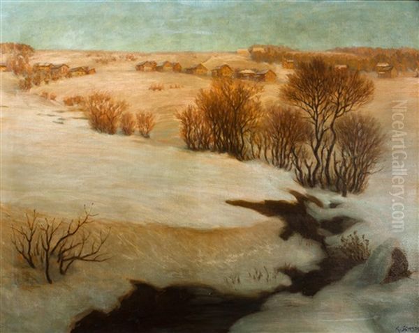 Winterlandschaft Oil Painting by Karl Martin Schade